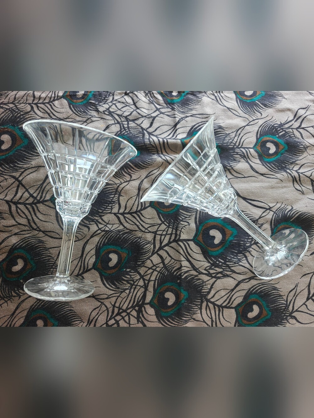 Mikasa"Madison Avenue" crystal martini glasses Set Of 2 Vintage